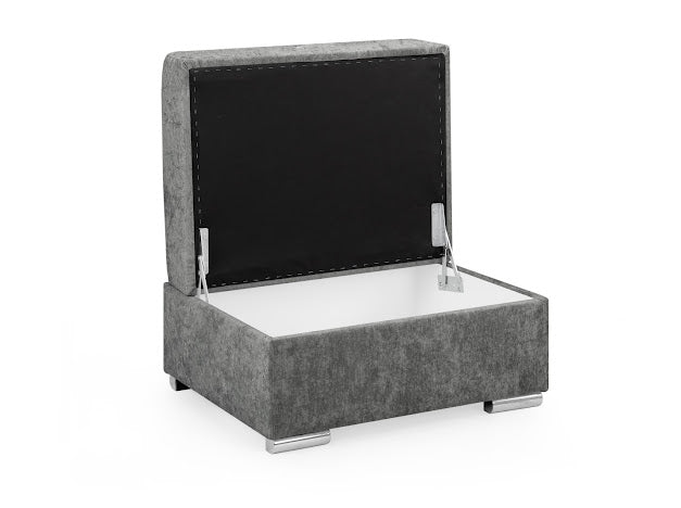 Bentley Fullback Footstools | Charcoal, Silver