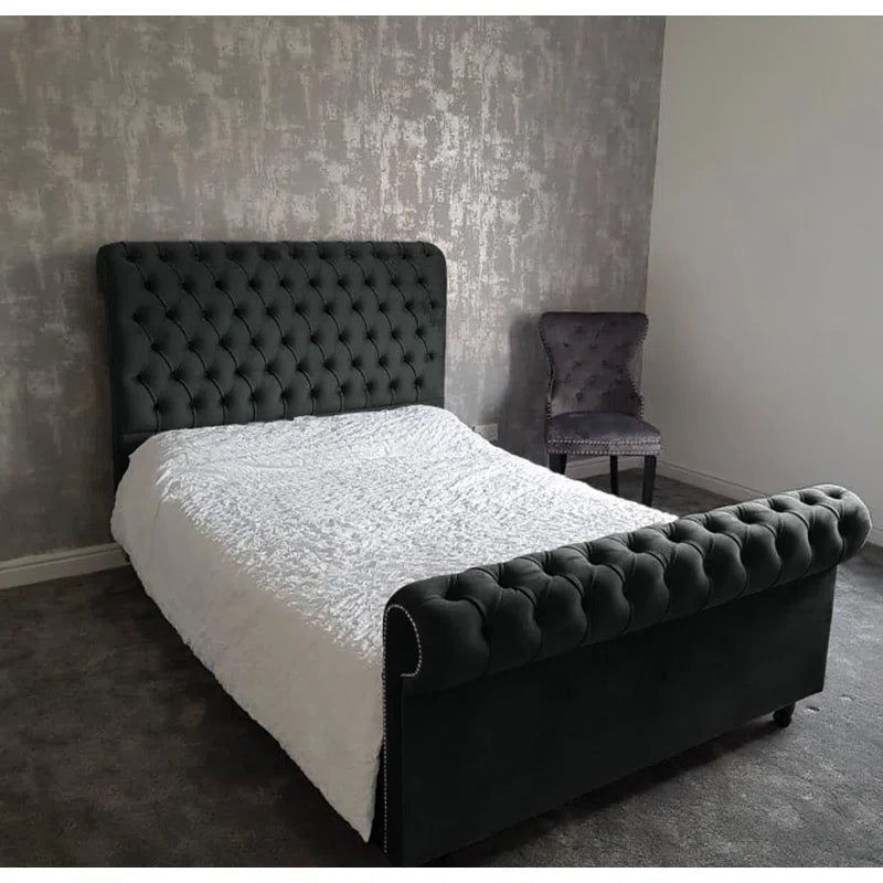 SLEIGH BED FRAME steel