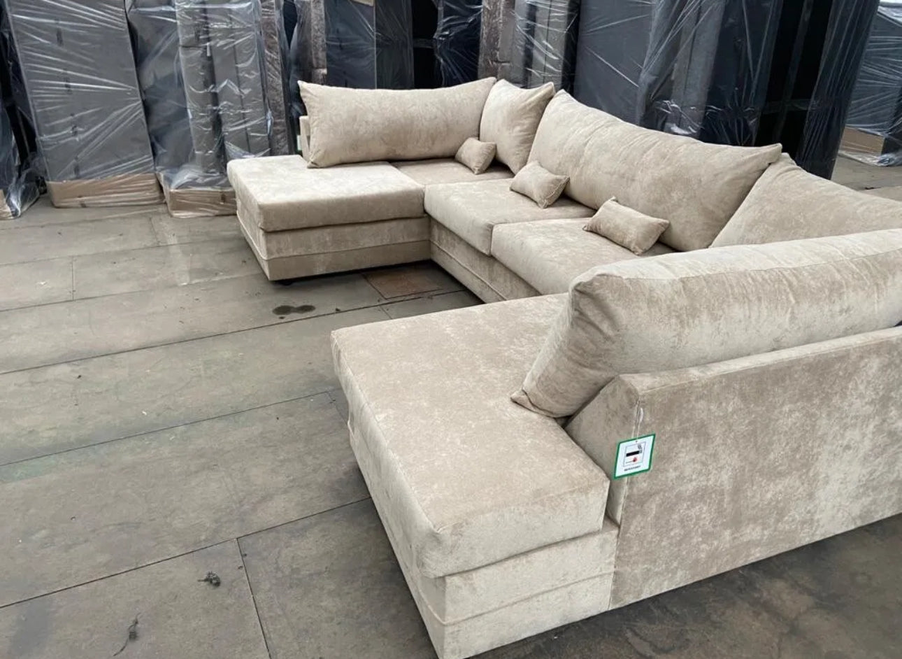 BRAND NEW | Beige Fabric U Shape Sofa