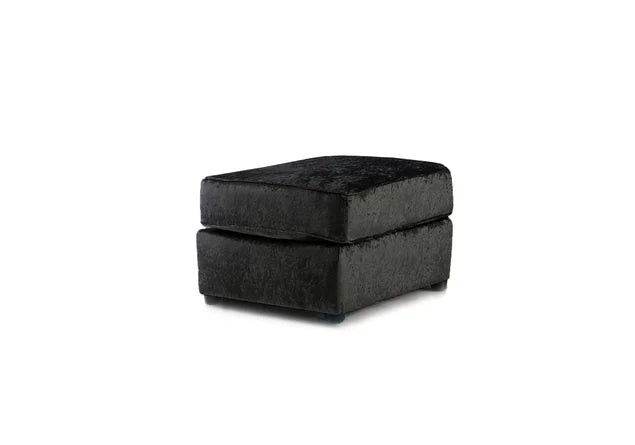 Black crushed cheap velvet footstool