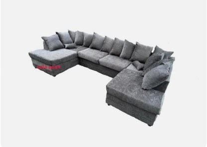 Grey Fabric U Shape Sofa