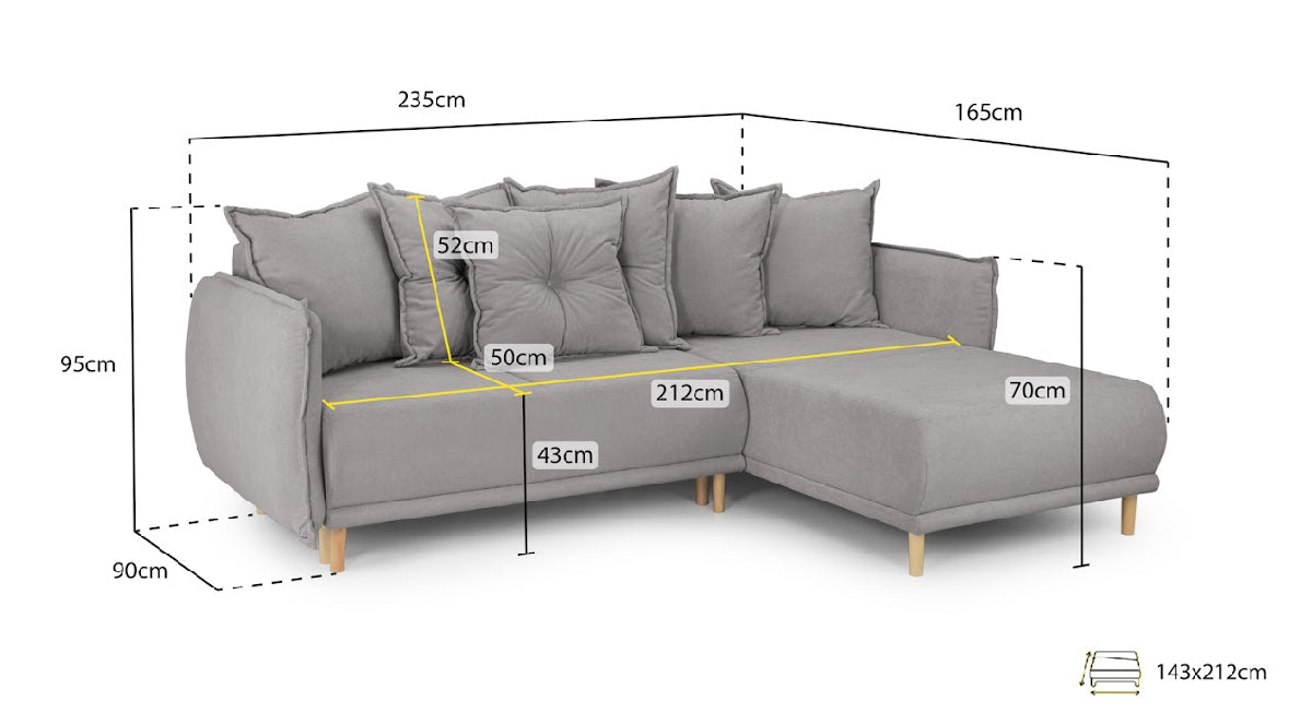 Gale Sofa Beds Universal Corner | Grey,Beige