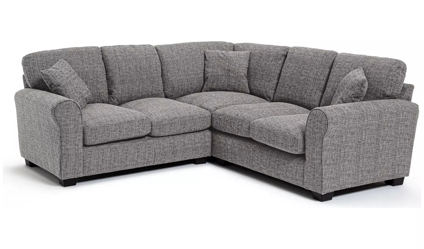 LUSH LISBON FABRIC SOFA DUEL ARM SILVER GREY BEIGE