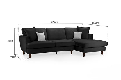 Bari Corner Sofa | Black