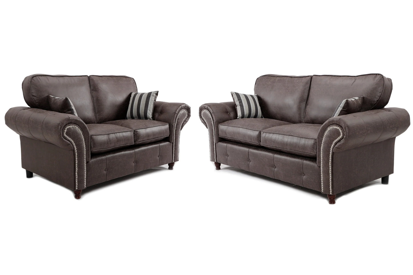 Sale Oakland 3 Seater +2 Seater Sofa Set Black/Brown