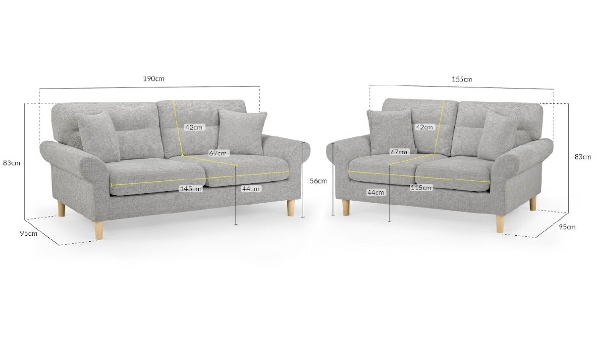 Florence Sofa Set | Silver