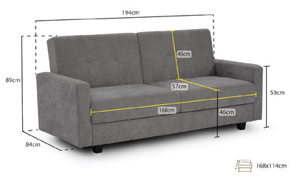 Hive Sofa Bed 3 Seater | Grey,Beige