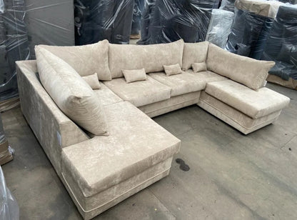 BRAND NEW | Beige Fabric U Shape Sofa