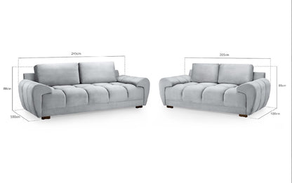 Azzuro Sofa Set | Grey