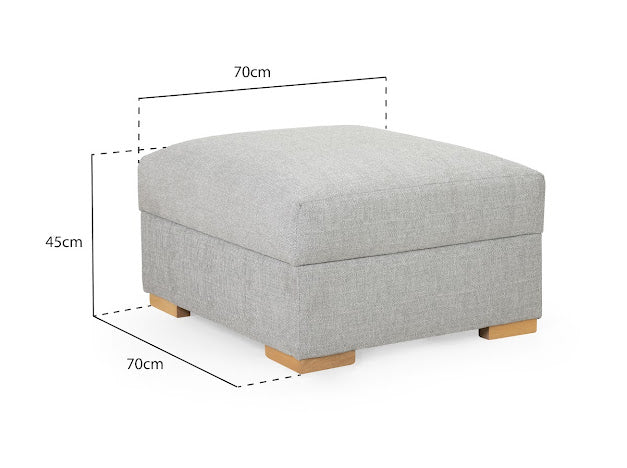 Bento Sofa Footstool | Slate,Silver