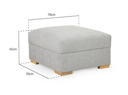 Bento Sofa Footstool | Slate,Silver