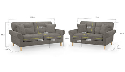 Florence Sofa Set | Mocha