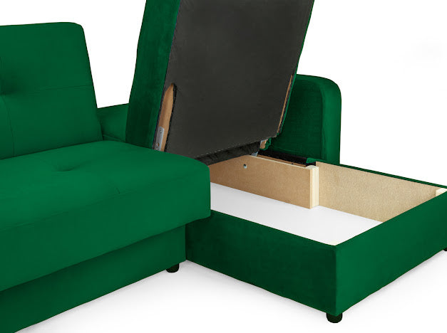 Kair Sofa Bed Corner | Grey,Green,Teal