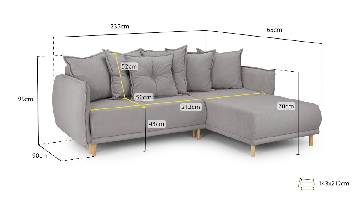 Gale Sofa Beds Universal Corner | Grey,Beige