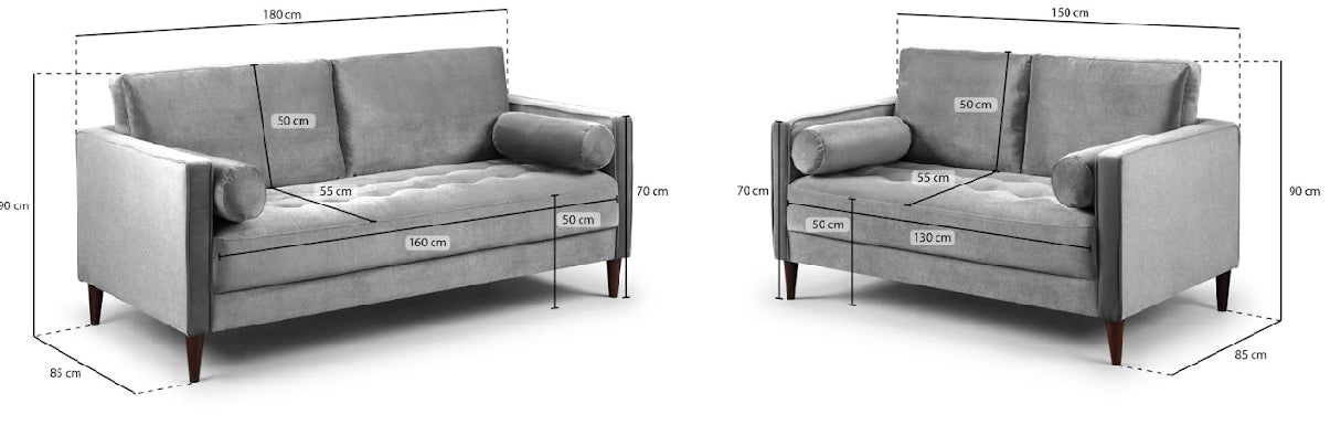 Harper Sofa Set | Plush Grey