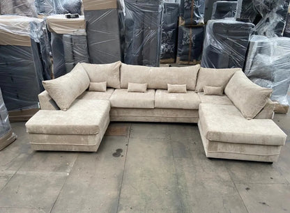 BRAND NEW | Beige Fabric U Shape Sofa