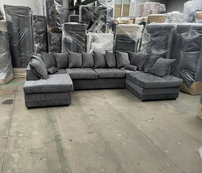 Grey Fabric U Shape Sofa