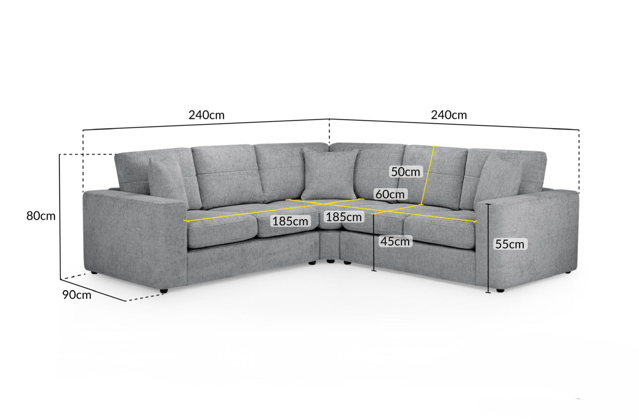 Chestnut Sofa Large Corner | Grey,Cream