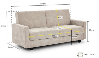 Hive Sofa Bed 3 Seater | Grey,Beige