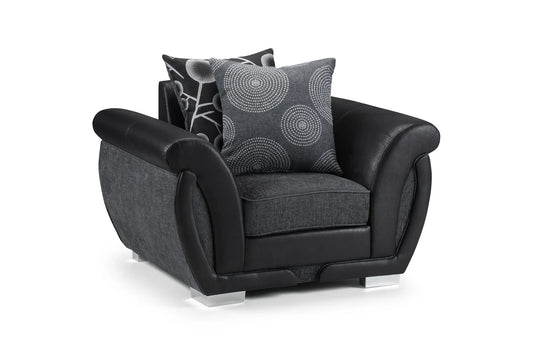 Shannon Sofa Set Armchair | Black/Grey