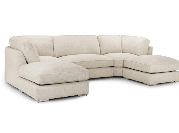 Inga U Shape Corner  Fullback Sofa | Grey,Beige