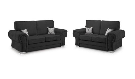 BRAND NEW | Chesterfield Style Verona Sofa Set | 3+2 Seater | black