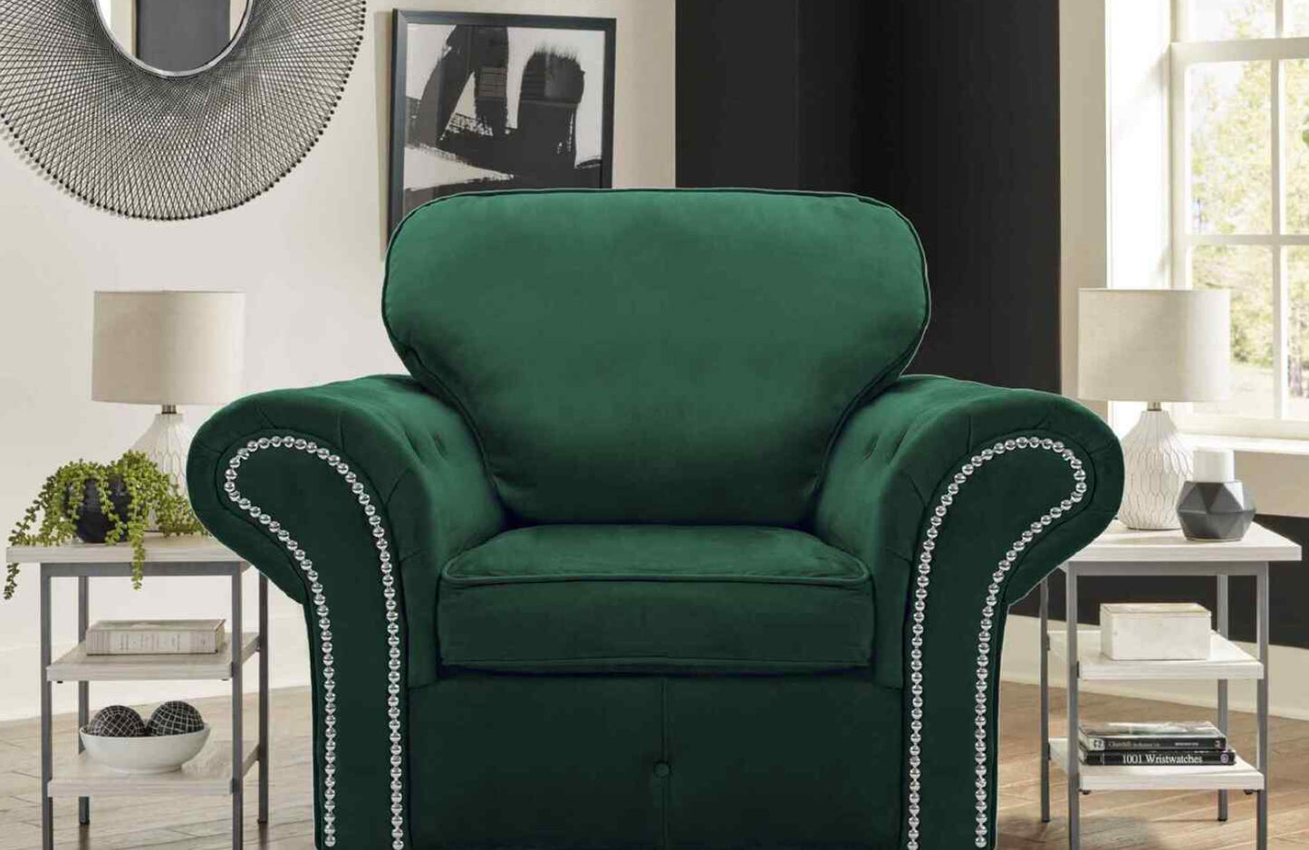 Oakland Sofa Plush Velvet black, grey, green, blue