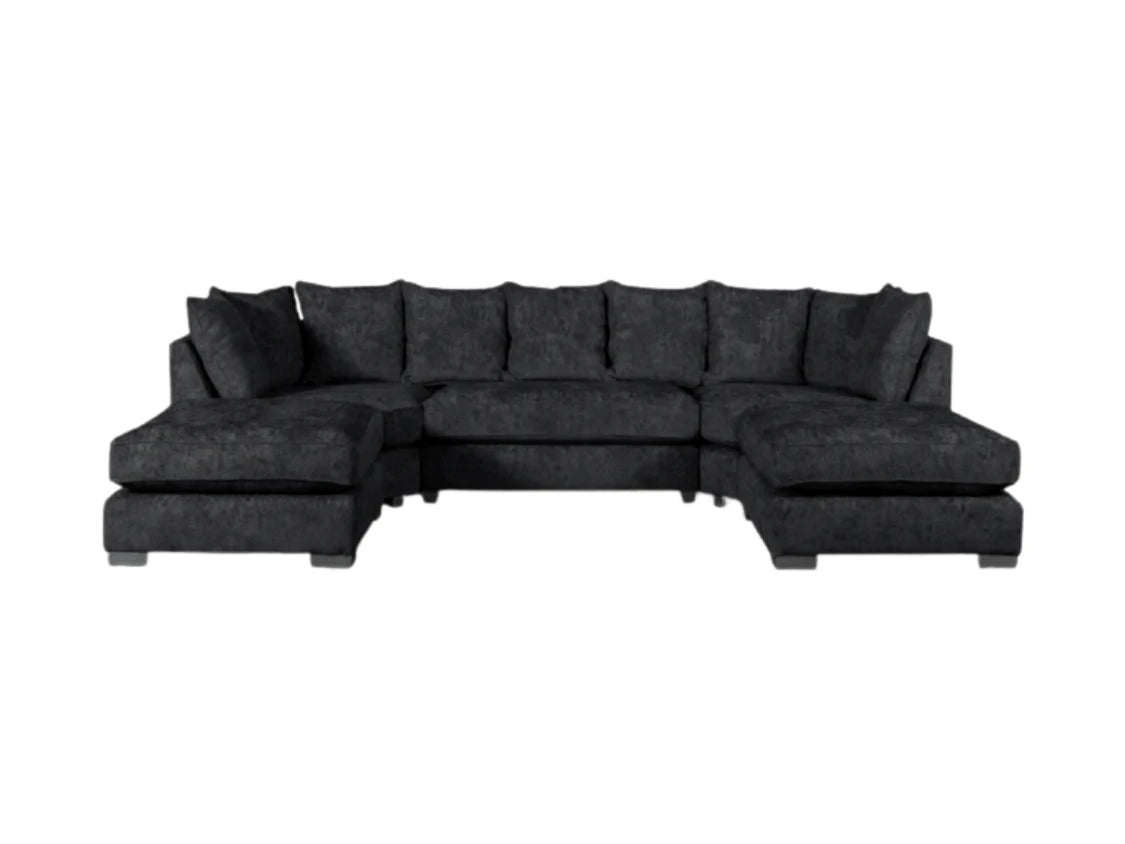 Brixton U Shape Sofa Black