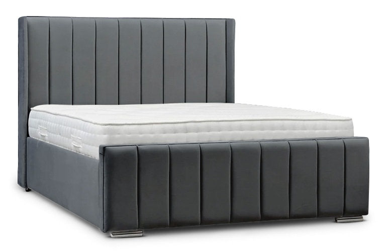 push velvet bed frame only