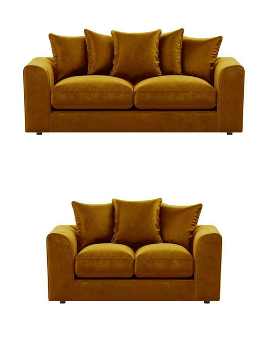 Gold Plush Velvet Sofa
