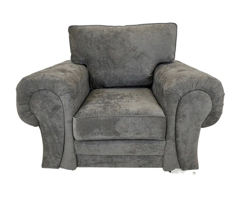 BRAND NEW | Chesterfield Style Verona Sofa Set | 3+2 Seater | Grey