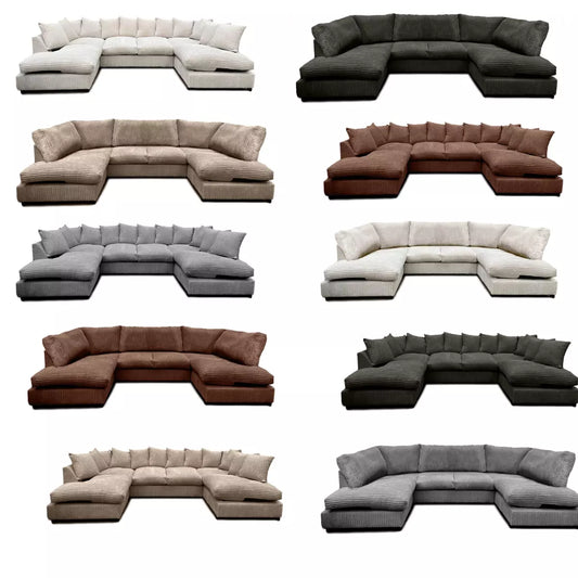 JUMBO CORD FABRIC U SHAPE SOFAS