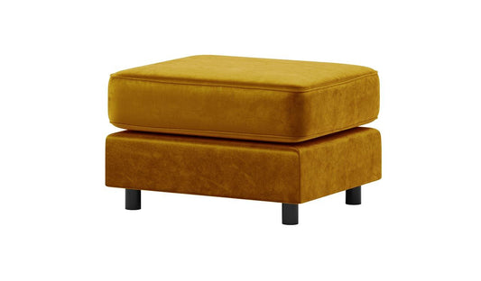 Gold Plush Velvet Footstool