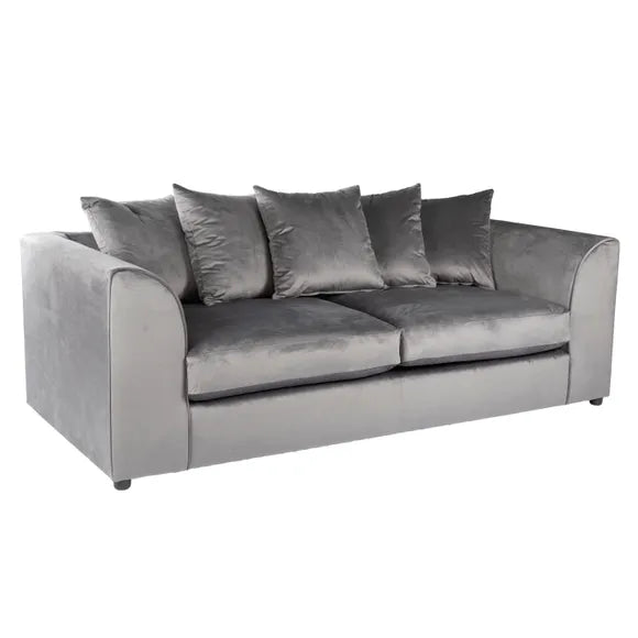 Grey Plush Velvet Sofas