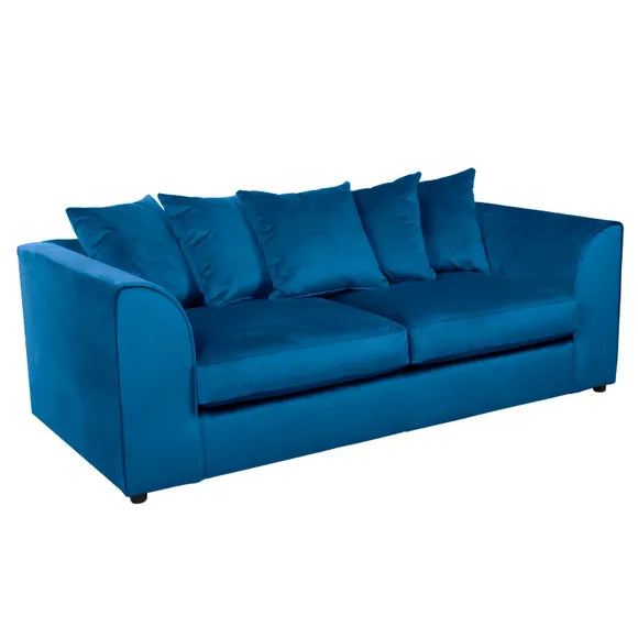 Blue Plush Velvet Sofa