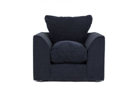 Black Jumbo Cord Arm Chair