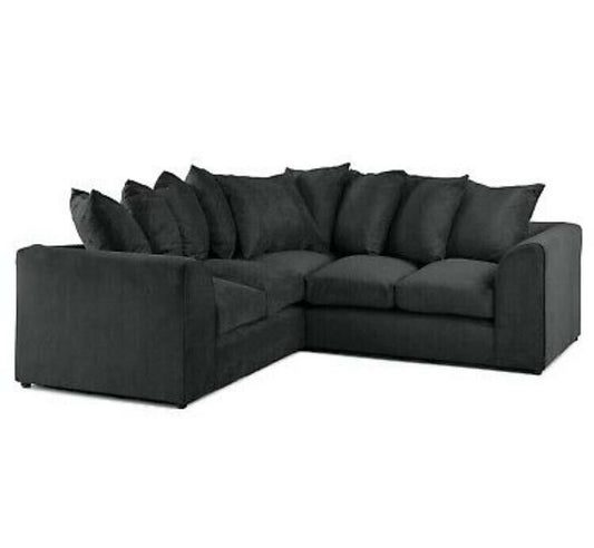 Black Plush Velvet Sofa