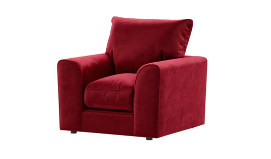 Plush Velvet Arm Chairs red, mink, mustard