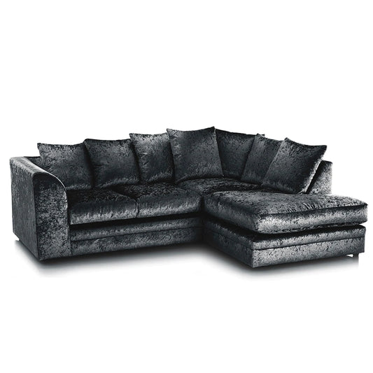Black Crushed Velvet Sofa