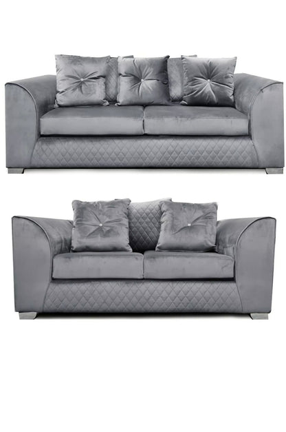 Plush Velvet Sofas grey, blue, black