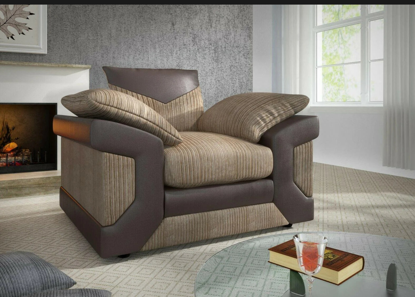 Dino Arm Chair Brown & Beige