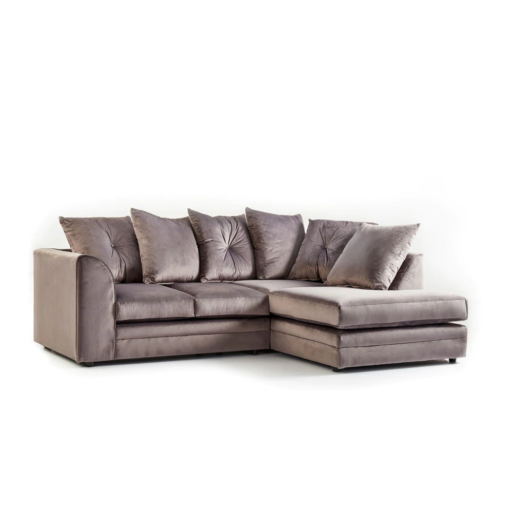 Grey Plush Velvet Sofa