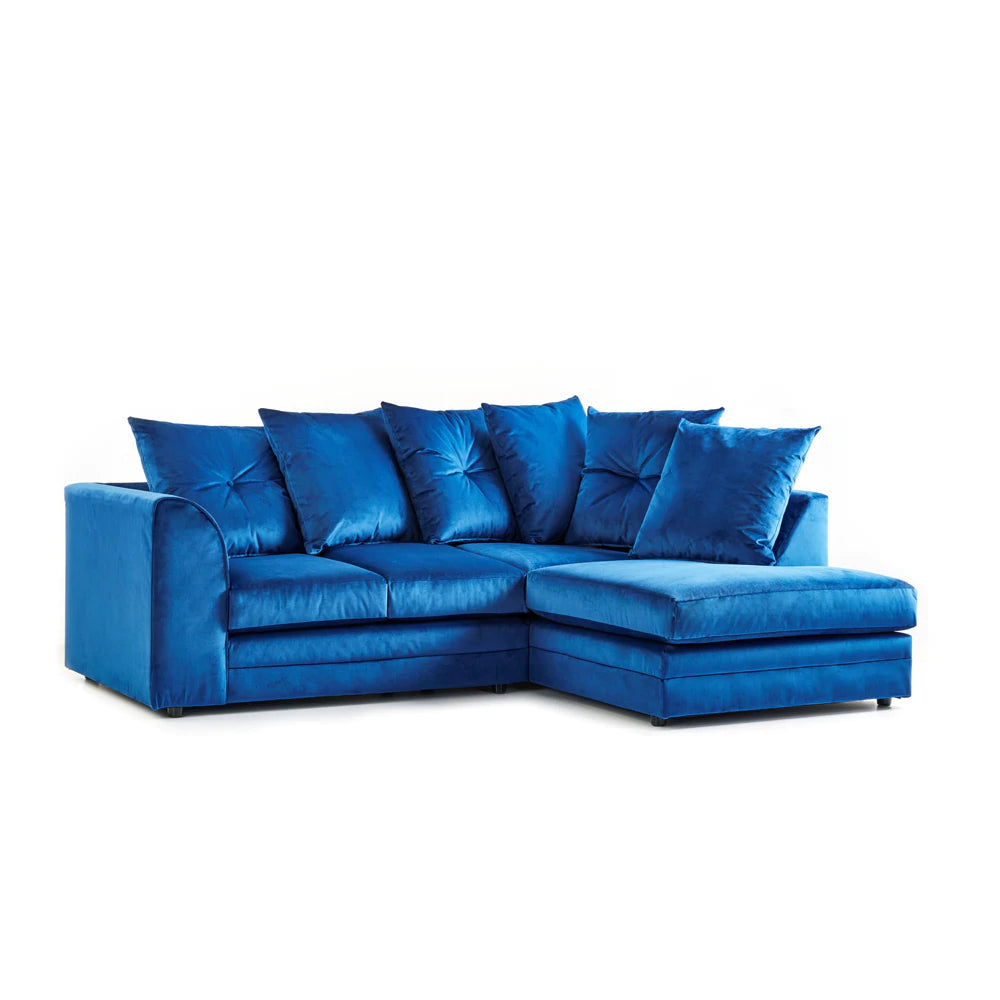 Blue Plush Velvet Sofa