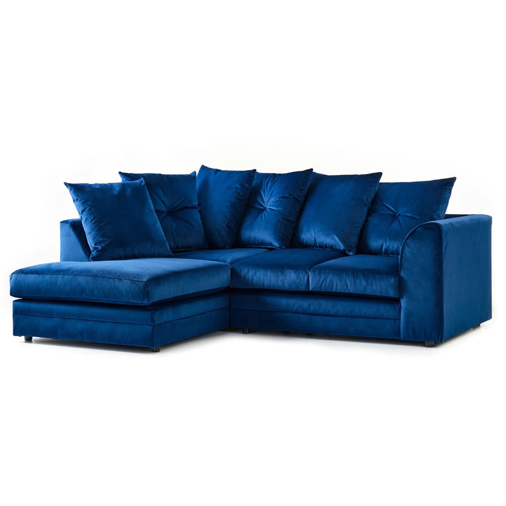 Blue Plush Velvet Sofa