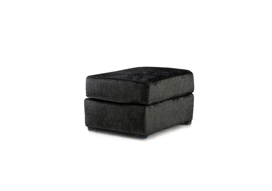 Black Crushed Velvet Footstool