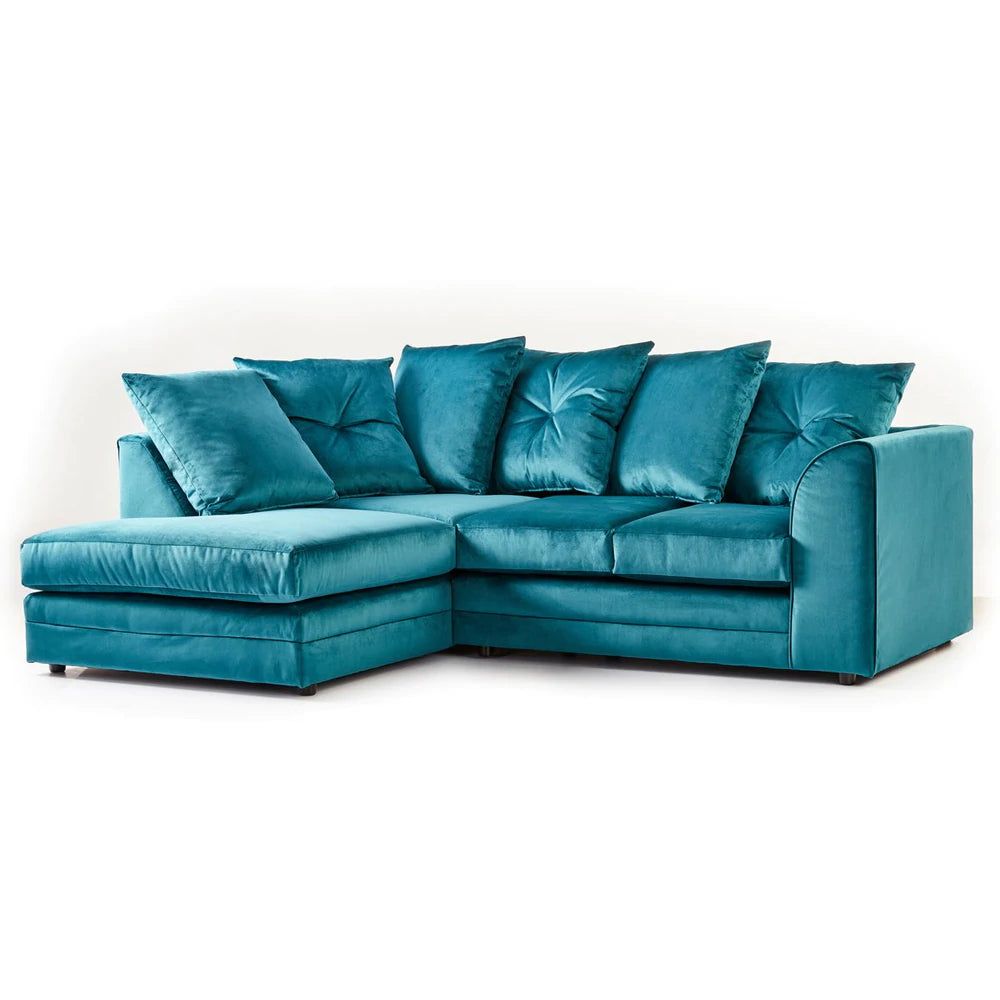 Teal Plush Velvet Sofa