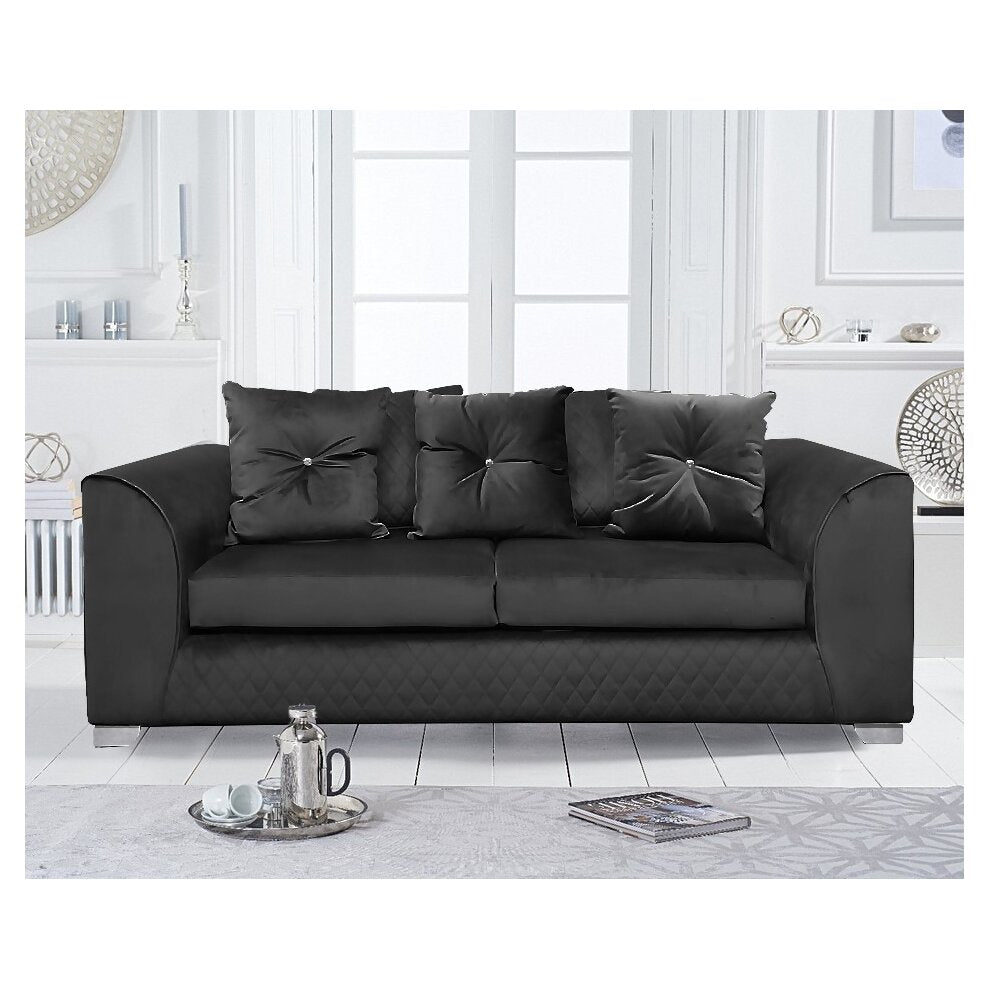 Plush Velvet Sofas black, grey, blue