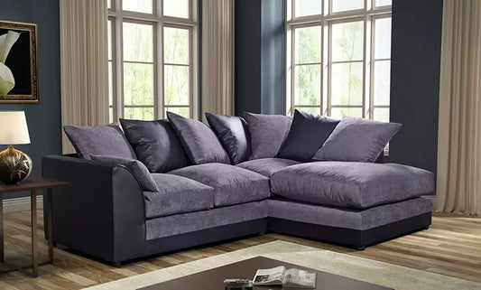 Black & Grey Plush Sofa