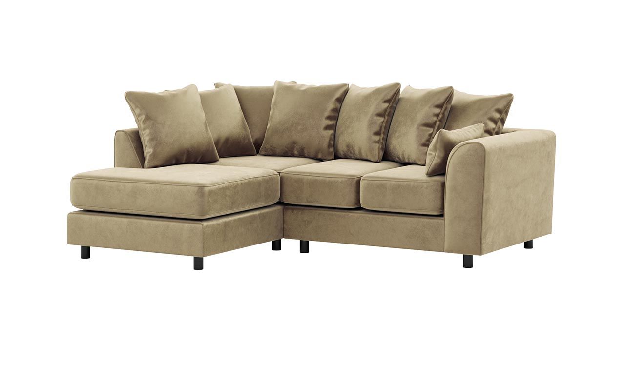 Beige Plush Velvet Sofa