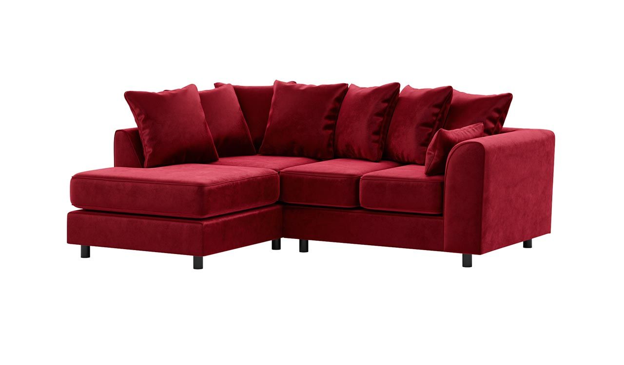 Red Plush Velvet Sofa